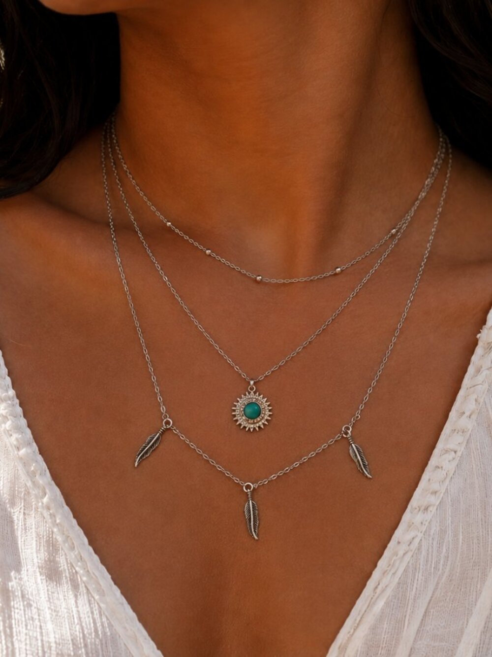 Southwest Style Multilayer Necklace